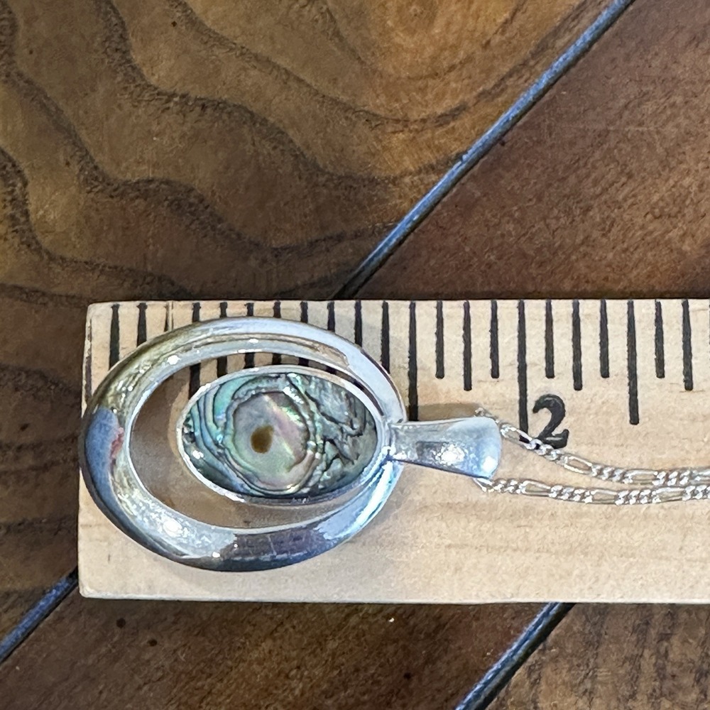 Collins Fine Jewelry CFG Pendant Necklace 16 Inch Abalone 925 Sterling 11.4g - Picture 11 of 12